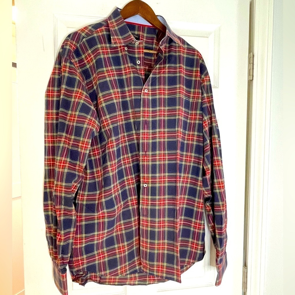Paul & Shark Yachting Blue Plaid Shirt Long Sleeve Button Men's
Size 44/XL